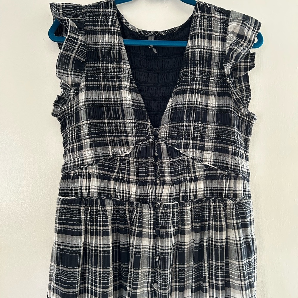 Anthropologie Peregrine Dress L Black Plaid - Picture 3 of 4
